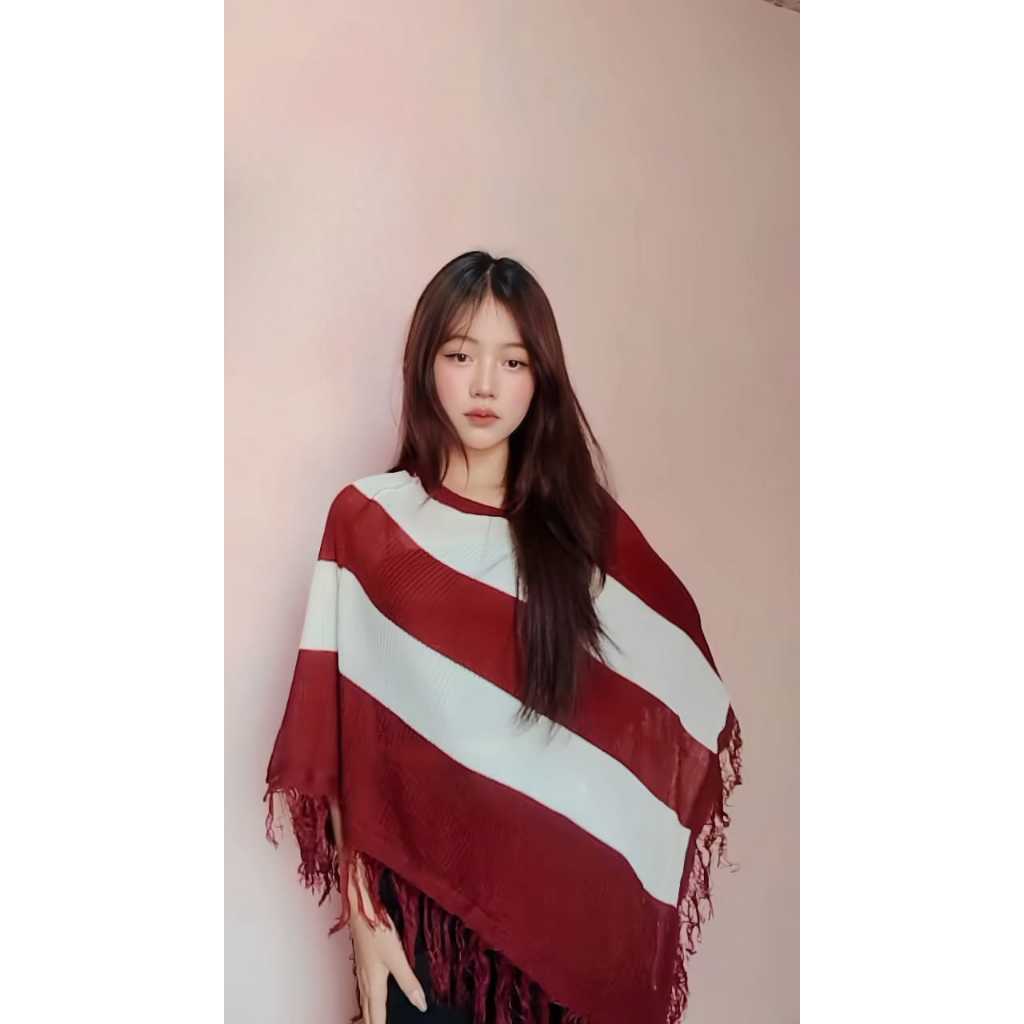 Ponco, Cardigan Ponco Rajut Wanita - Outwear Rajut Wanita - Atasan Wanita