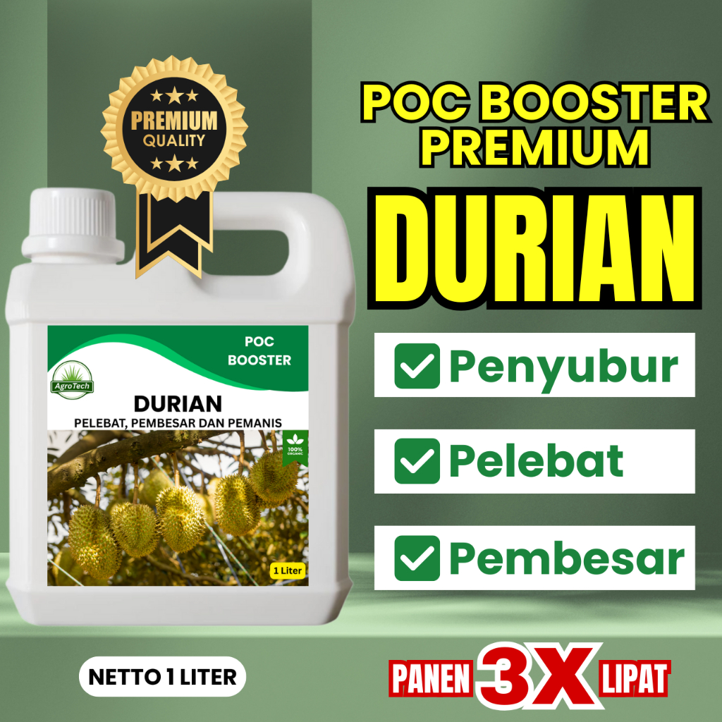 1 L / Pupuk Organik Cair Durian Cepat Berbuah Lebat Tidak Rontok Bunga / Booster Durian Montong Musa