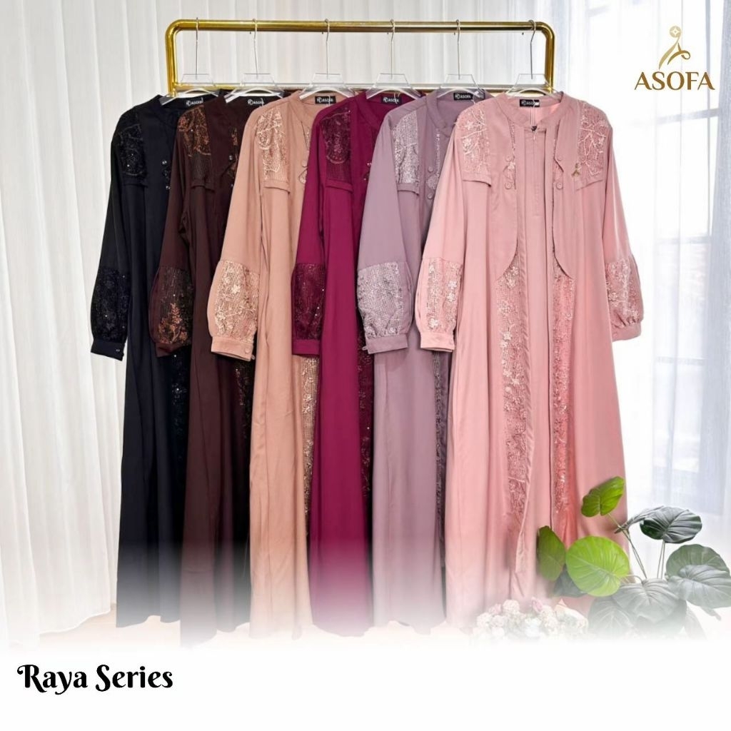 Asofa Azahra Gamis Abaya Aksen Tille Raya Series