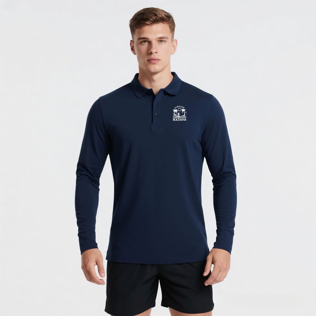 Madaha Polo shirt Dry Fit Kaos Kerah Lengan Panjang Jersey Olahraga Surfing Summer Beach
