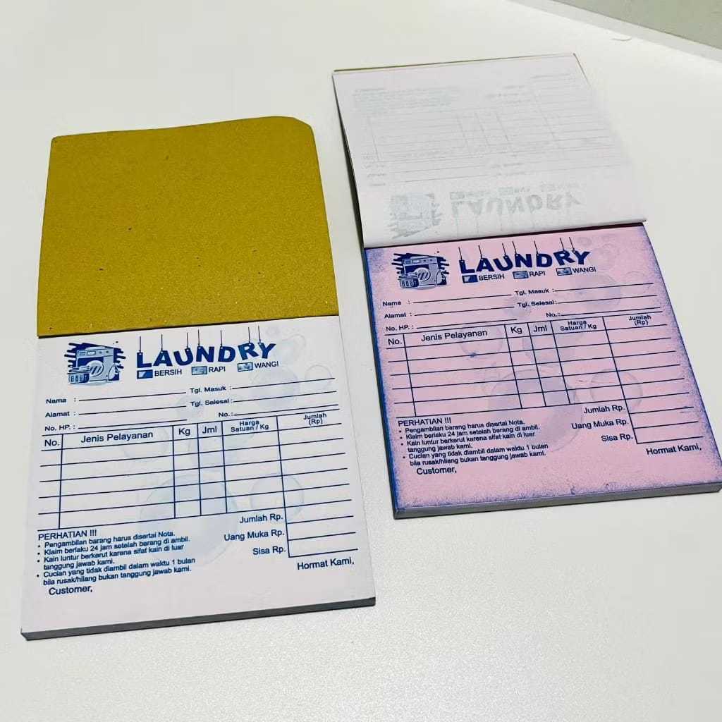 Nota Laundry 2 Ply / Nota Laundry Kiloan Termurah / Nota Laundry 2 Rangkap