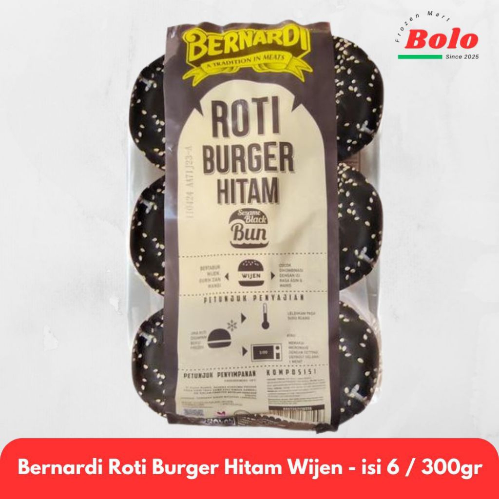 Bernardi Roti Burger Wijen Hitam - isi 6 pcs #RotiBurger #BurgerBun