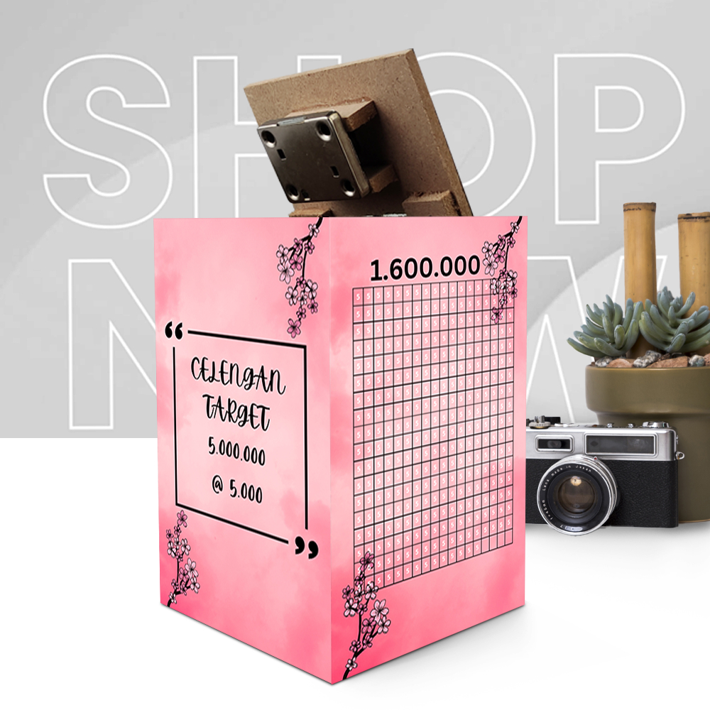 celengan target 5 juta 5 k celengan pigy bank souvenir hadiah ulang tahun 10x15 cm