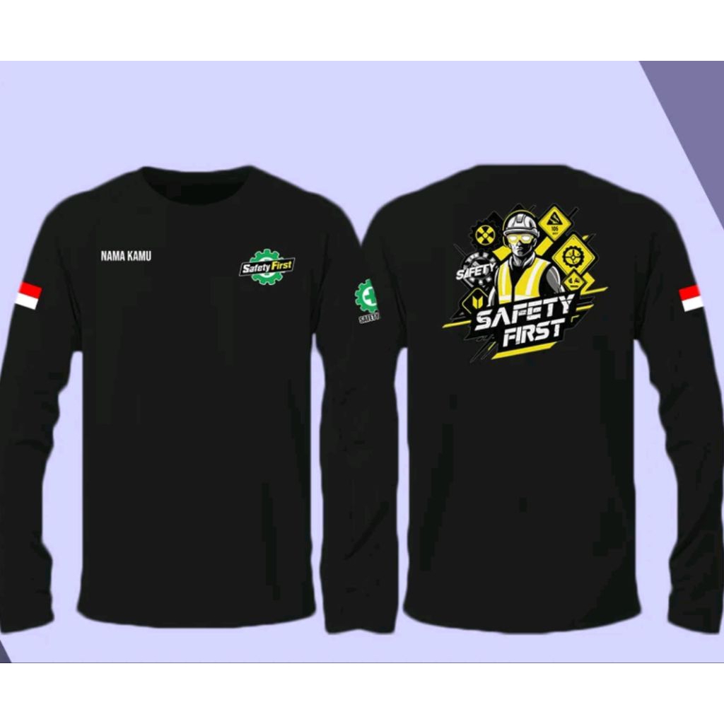 kaos safety first free nama kaos lengan panjang