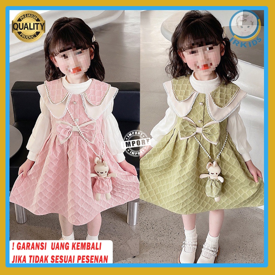 [ 5 -9 Tahun ] Dress Anak Perempuan Elegan Free Boneka Lucu | Gaun Anak Umur 5–9 Tahun | Baju Pesta 