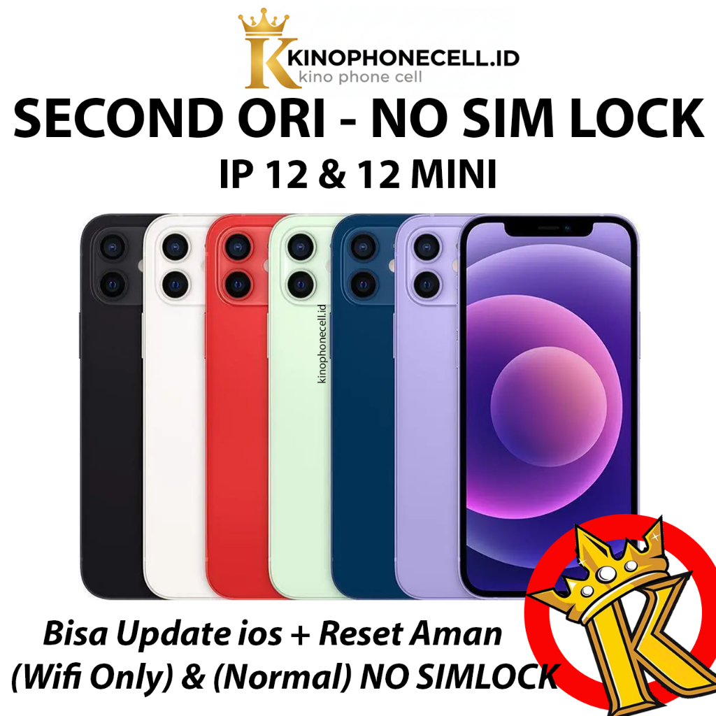 IP 12 & IP 12 Mini Second 64GB 128GB 256GB Inter Normal Fullset Kino Phone Cell