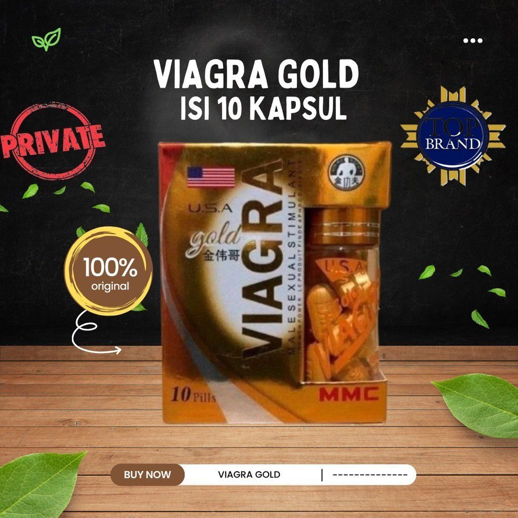 VIGRA GOLD 1 BOTOL 10 KAPSUL OBAT KUAT STAMINA PRIA TAHAN LAMA AMPUH