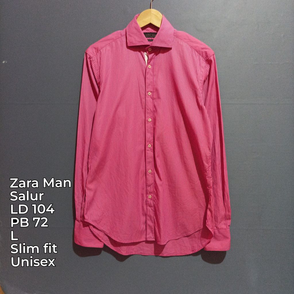 kemeja pria wanita ZARA lengan panjang second lokal | second branded original
