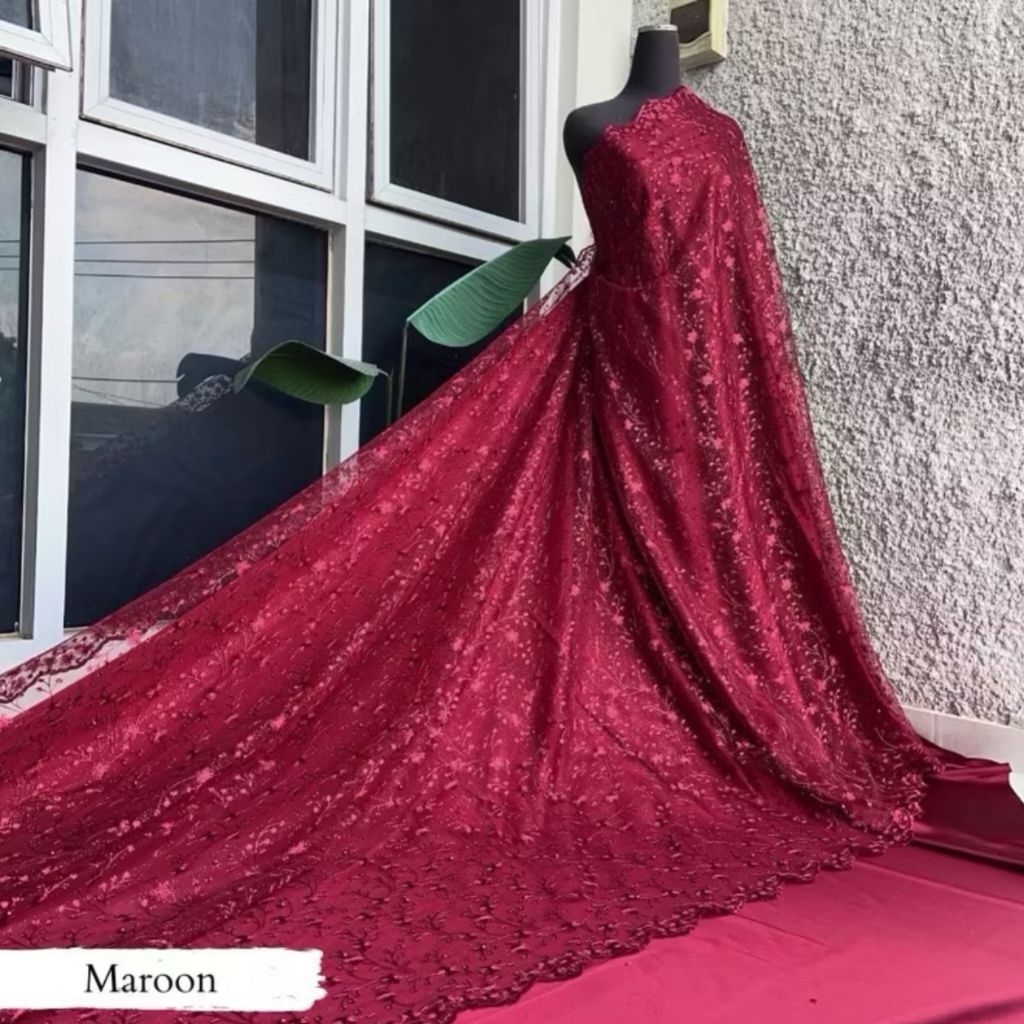 Kain Tile / Kain Tile Mutiara / Kain Brokat Tile / Tile Glitter Mutiara