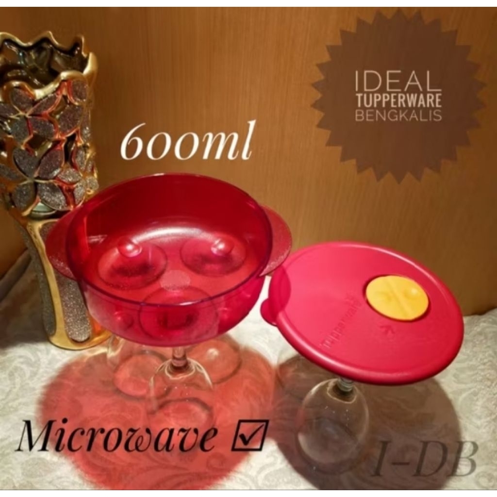 Bekal/bowl microwave pretty glam merah 600ml limited release Tupperware