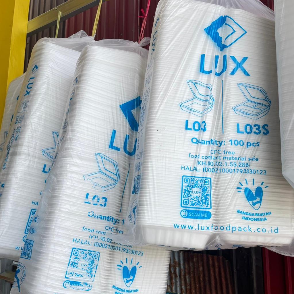 STYROFOAM LUX isi 100pcs Ukuran L01 & L03 - Styrofoam Lux Tempat makanan