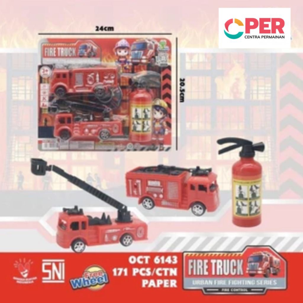 MAINAN MOBIL PEMADAM KEBAKARAN SET/MOBILAN TRUK/MOBIL KEBAKARAN/APAR MAINAN