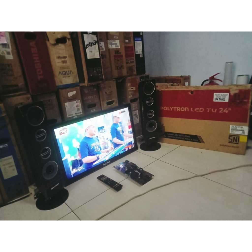 TV LED Polytron Tower 24 Inch HD Digital TV HDMI USB DVBT-T2 Kondisi bekas masih segel  5800F