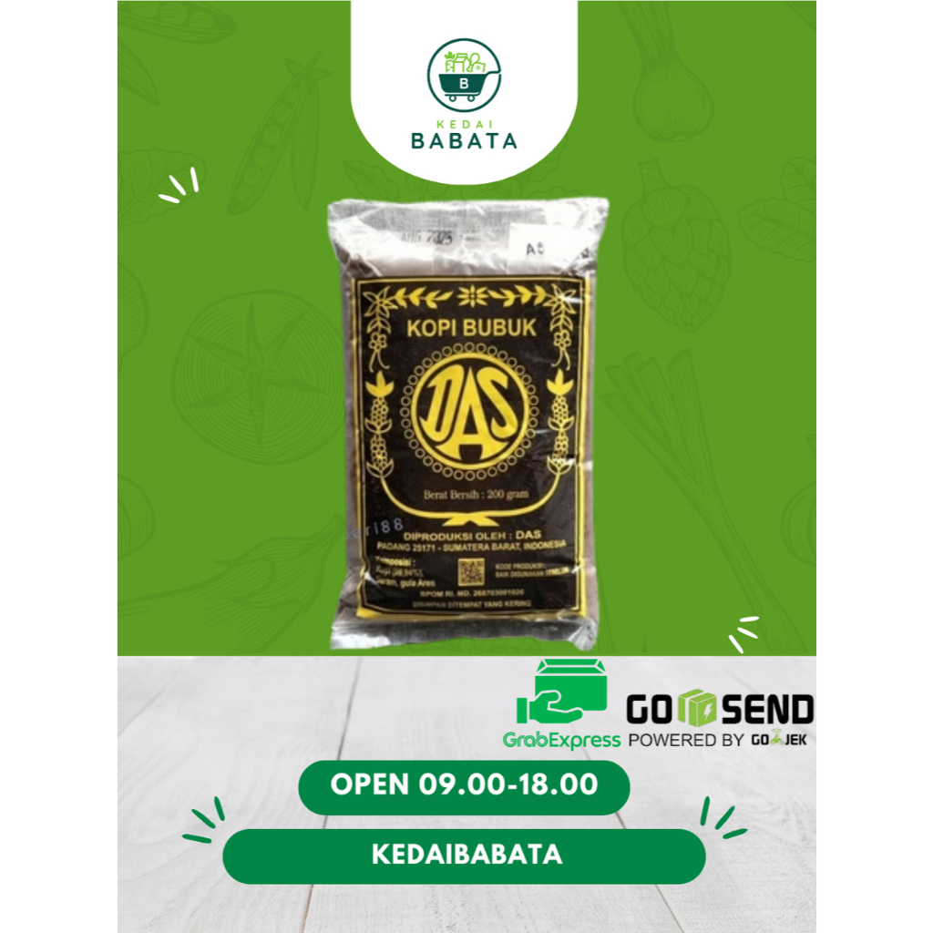 KOPI BUBUK DAS ROBUSTA ASLI 100% PADANG / KOPI DAS PADANG 80gr KEDAI BABATA PADANG