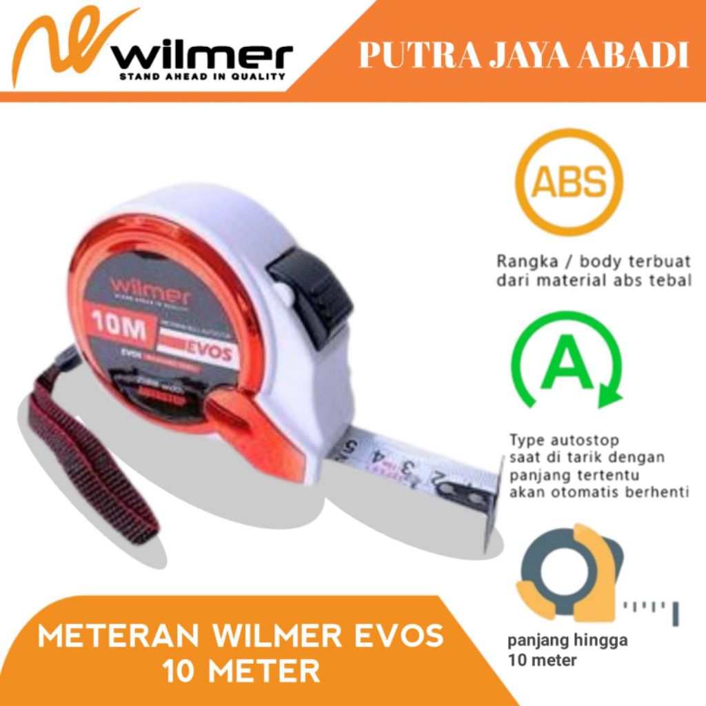 Meteran 10 Meter Wilmer EVOS 25 mm.