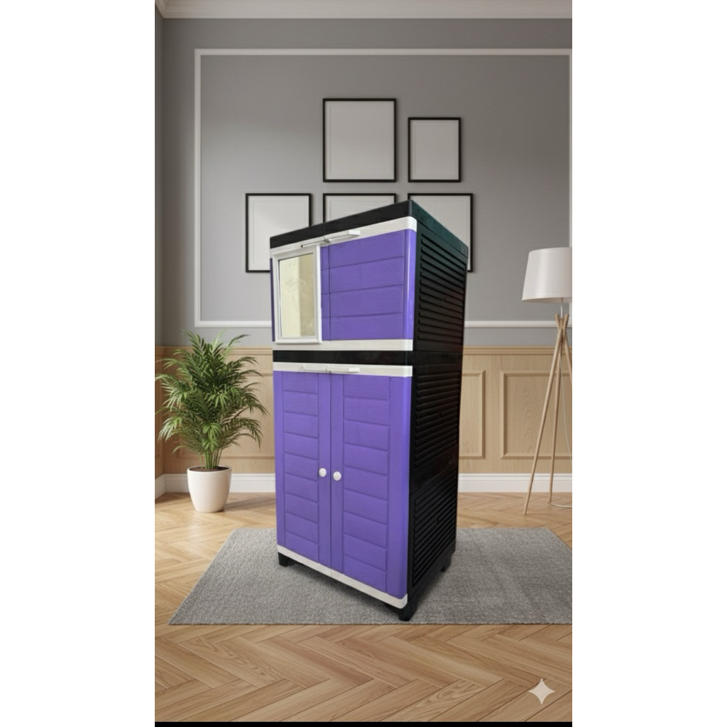 LEMARI PLASTIK QUEEN SUSUN 3 KACA