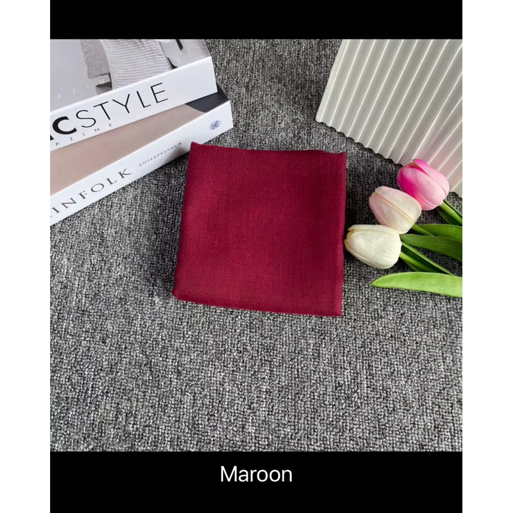 Hijab Segi Empat Paris Japan Jilbab Premium Warna Terlaris Kekinian (Keluarga warna Merah)