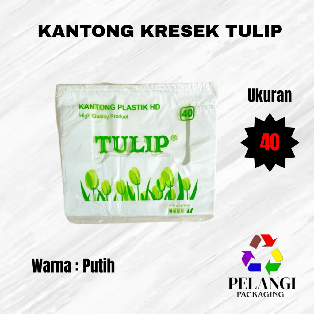 Kantong Kresek HD merk Tulip Putih Ukuran 40