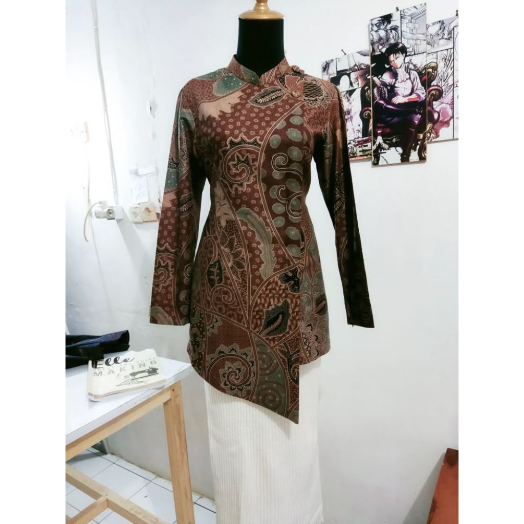 Jasa Jahit Baju Batik Wanita / Tunik Batik Modern / Jahit Baju Custom Size Ukuran Sendiri