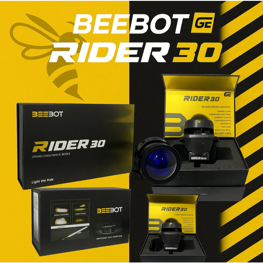 Beebot GE RIDER 30 Lampu Motor Biled – Projie LED Headlamp 3 Inch Mobil 55W/65W Flat Cut Off | Plug 