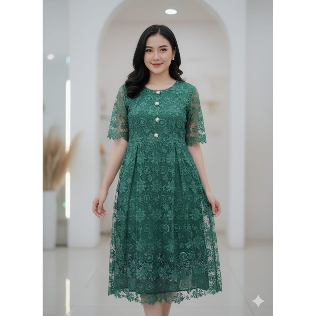 Dress Brokat Import Premium Model Terbaru