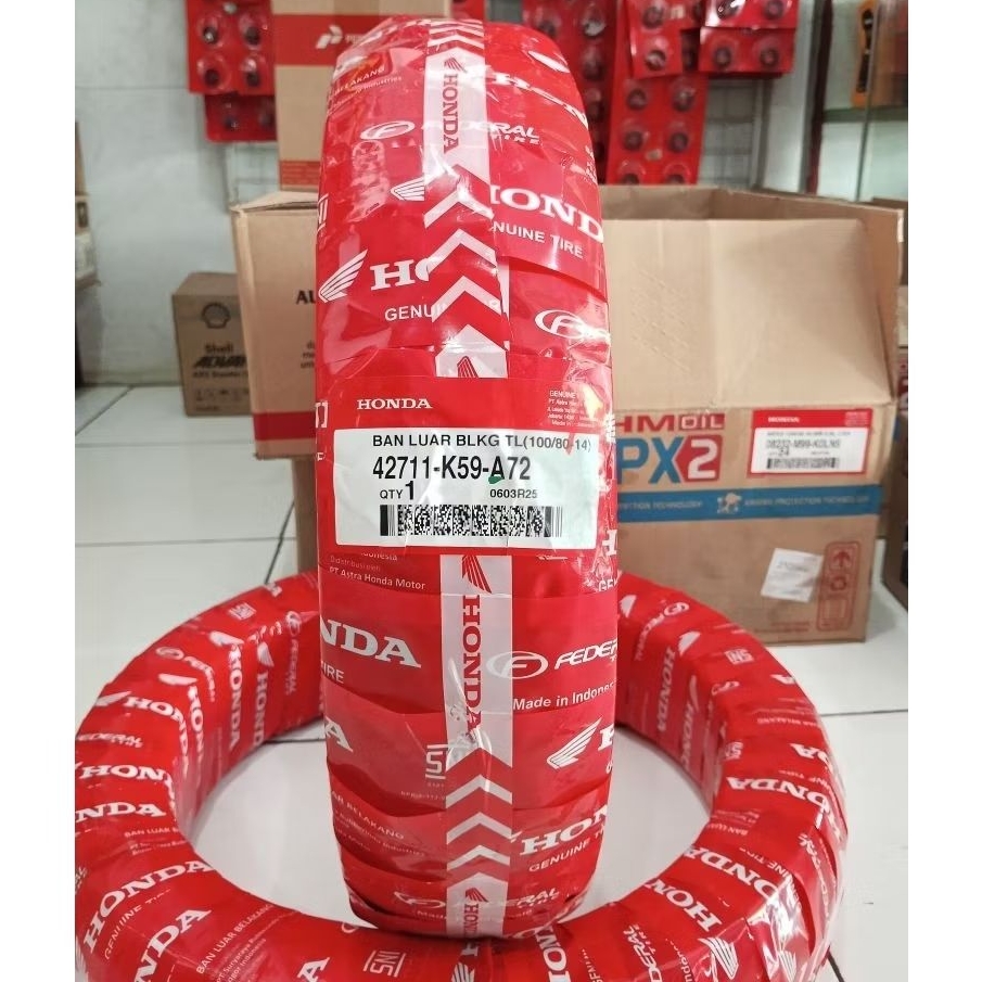 Ban TUBLES Federal Honda AHM 100/80 Ring 14 Ban Belakang Vario 125 K2F 2022 - Sekarang, Vario 150 20