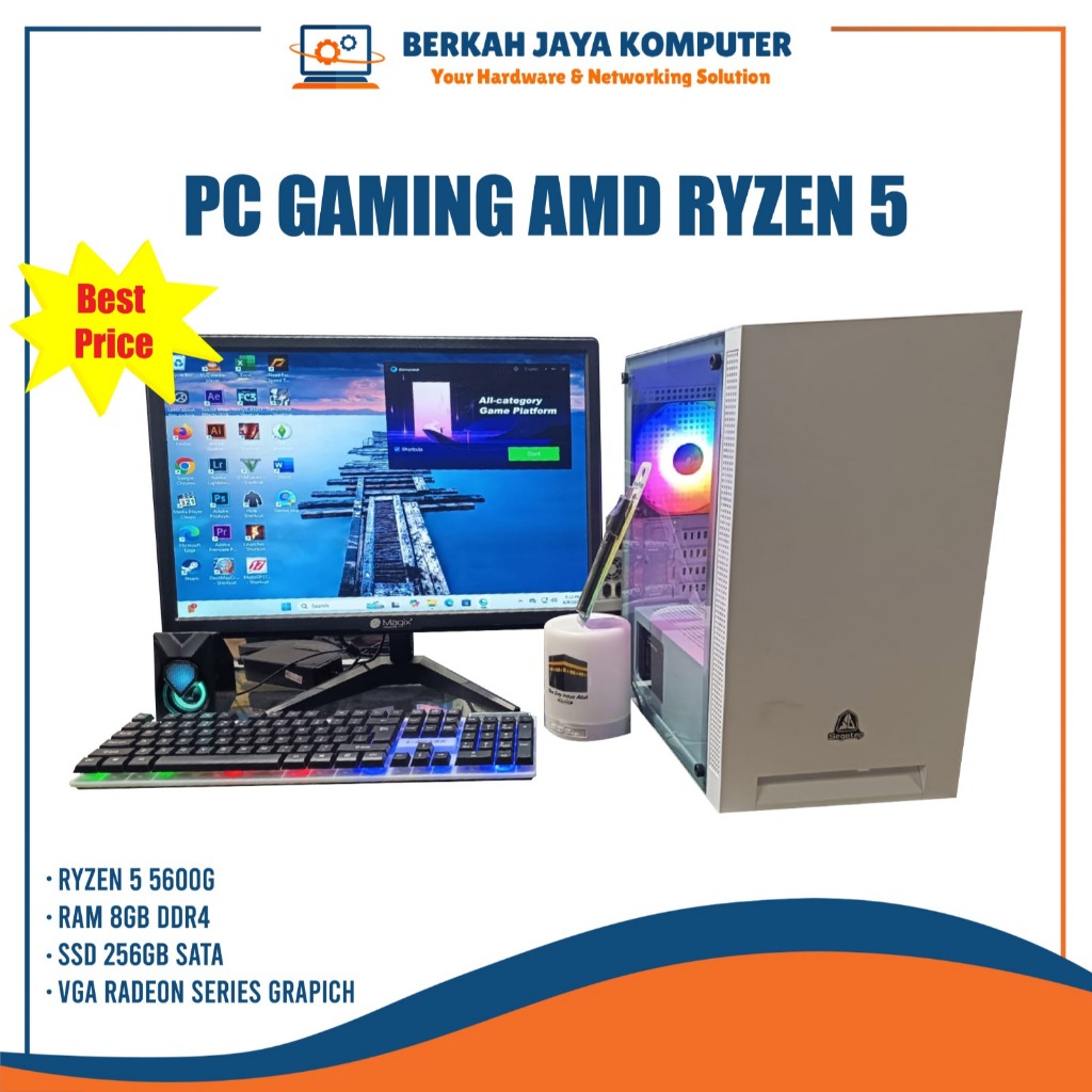PC gaming amd ryzen 5 5600G ram 32gb ssd 256gb