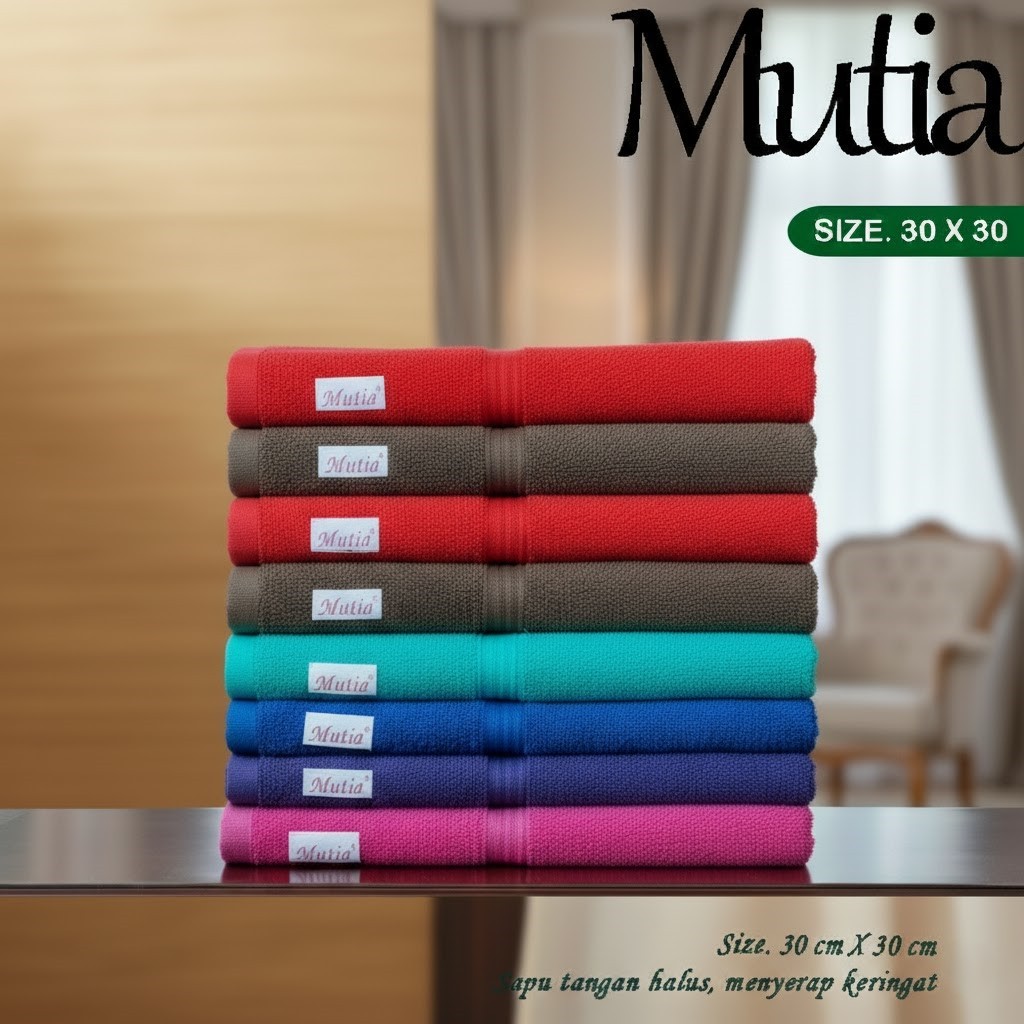 Handuk Kecil Mutia Ukuran 30X30 Isi ( 3 Pcs ) | Handuk Mutia Kecil Katun Ukuran | Handuk Muka | Hand