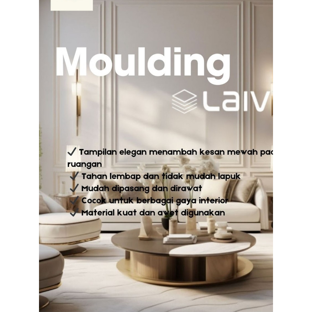 PVC Wall Moulding  | MOULDING AKIRA warna putih dinding - Sentuhan Elegan untuk Interior yang Berkel