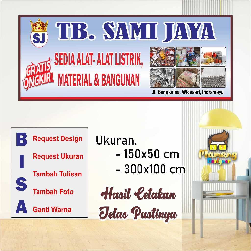 Cetak Spanduk Banner Toko Bangunan Bisa Ubah Gambar