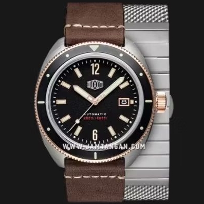 DUXOT Fortius DX-2019-03 Automatic True Brown Black Dial Brown Leather Strap + 2 Extra Strap