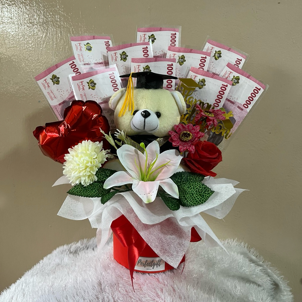 Bloombox Buket Bunga BonekaMoney Bouquet Kosongan