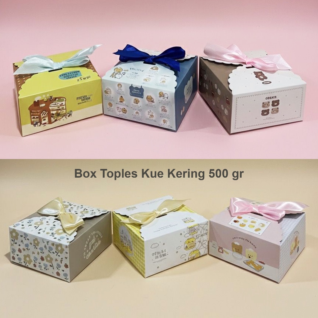 Giftbox PENDEK 14x14x7 | Box hampers toples kue kering 500 gr | Dus Mooncake | Dos kue lebaran | Kot