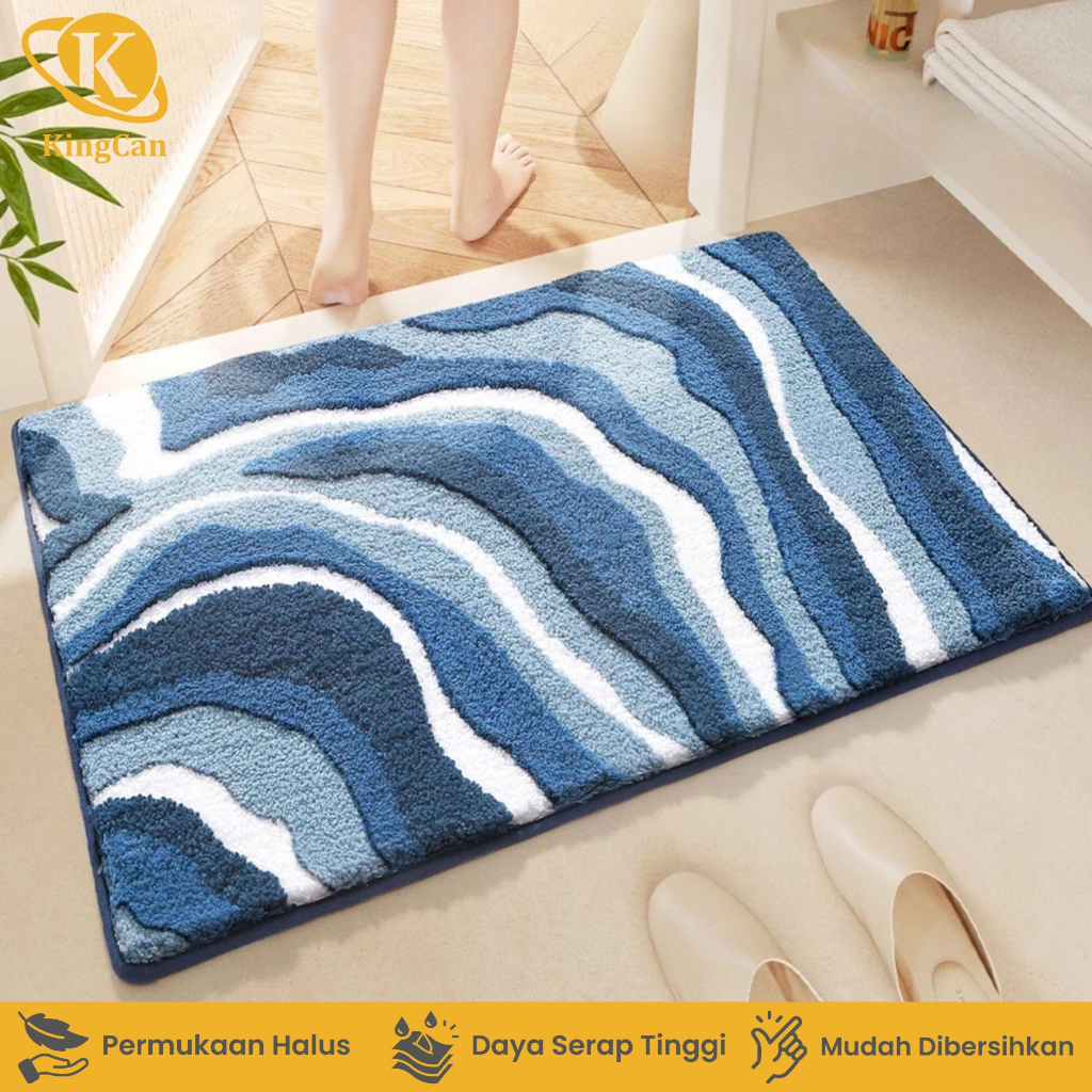Keset Bulu Shaggy Anti Slip Microfiber Kamar Tidur / Mandi Karpet Lantai Tebal & Empuk Aesthetic