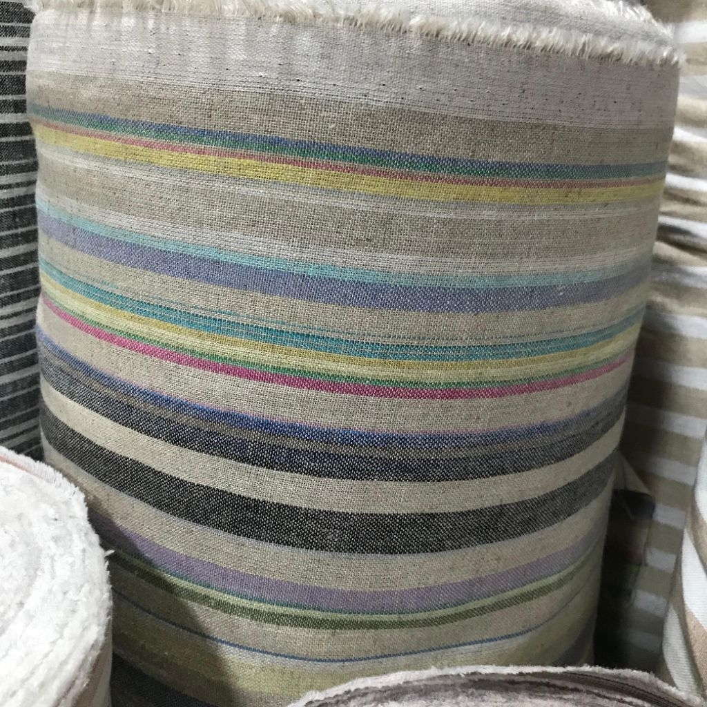 kain linen motif salur ~ kain linen garis ~ kain katun linen ~ kain katun linen stripe