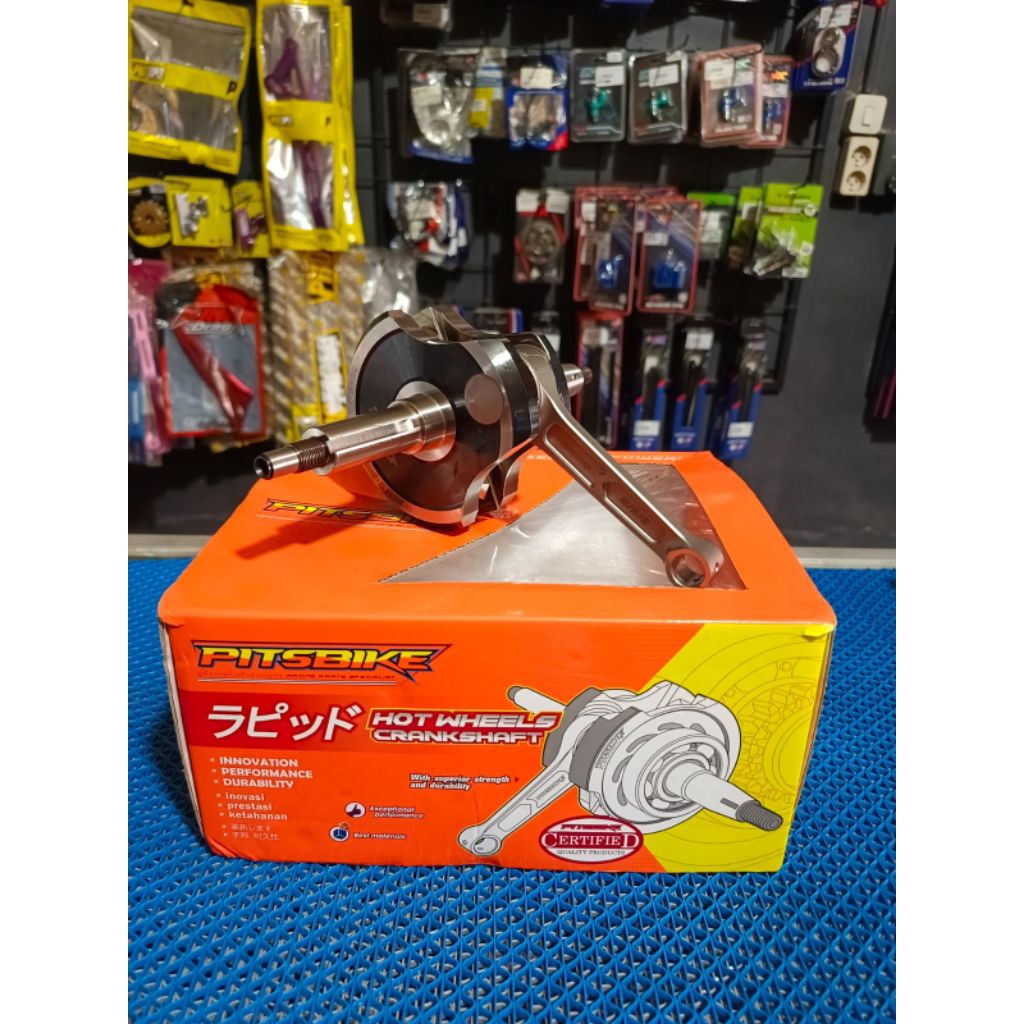 PITSBIKE TAIWAN CRANKSHAFT/ KRUK AS/ KUR AS MX KING JEK+7.5mm STANG 111, PEN 22, PIN 14 DIJAMIN ORIG