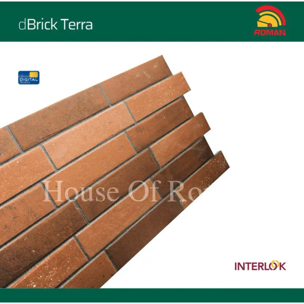 Roman Keramik dBrick Terra Interlok/Keramik Dinding Interlok/Keramik Susun Bata Merah/Keramik Dindin