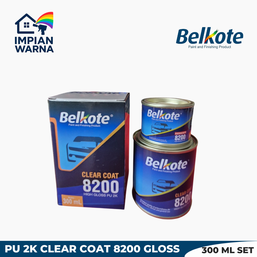 Belkote - Clear /Pernis Belkote PU 2K 8200 High GLOSS 300 ML