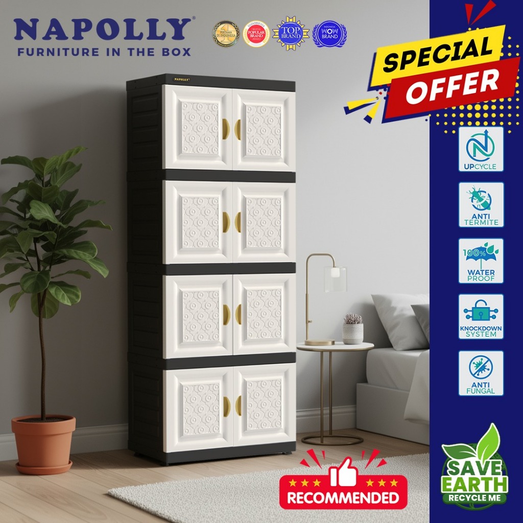 Lemari Pakaian Plastik Napolly MCAB 3 & 4 Susun BATIQ