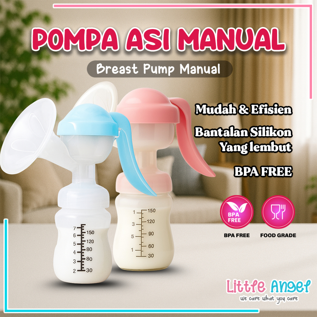 Pompa ASI Manual Breast Pump Botol Dot Susu Bayi BPA FREE Murah Impor COD