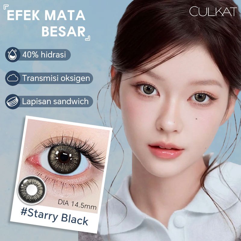 Culkat X Miniso Softlens - Edgy Starry Black [minus0-6.00] 14.5mm Premium Soft Lens Soflen