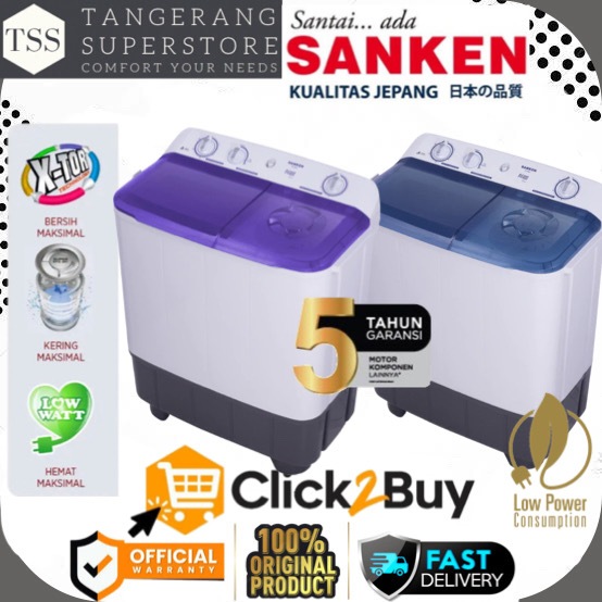 SANKEN MESIN CUCI TW-9220 TW9220 TW 9220 MESIN CUCI 9KG SUPER SPIN DRY DUOZ DOUBLE BODY TWIN TUB SAN