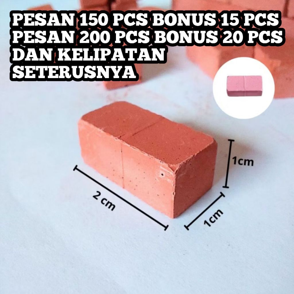 MINIATUR BATU BATA 1 PCS ANTI PECAH/ DIORAMA / MAKET BATU BATA / BATU BATA MINI