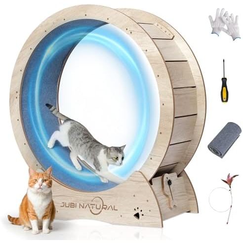Cat Exercise Wheel, 40" Cat Running Wheel for Indoor Cats with Quiet Carpeted Runway