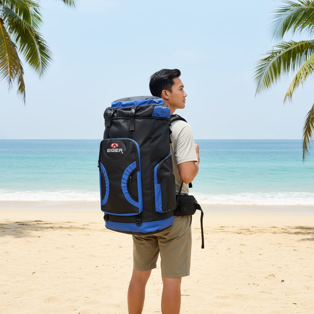 as Gunung Eiger 60L Waterproof – Tas Ransel Outdoor Hiking Camping Travel Premium