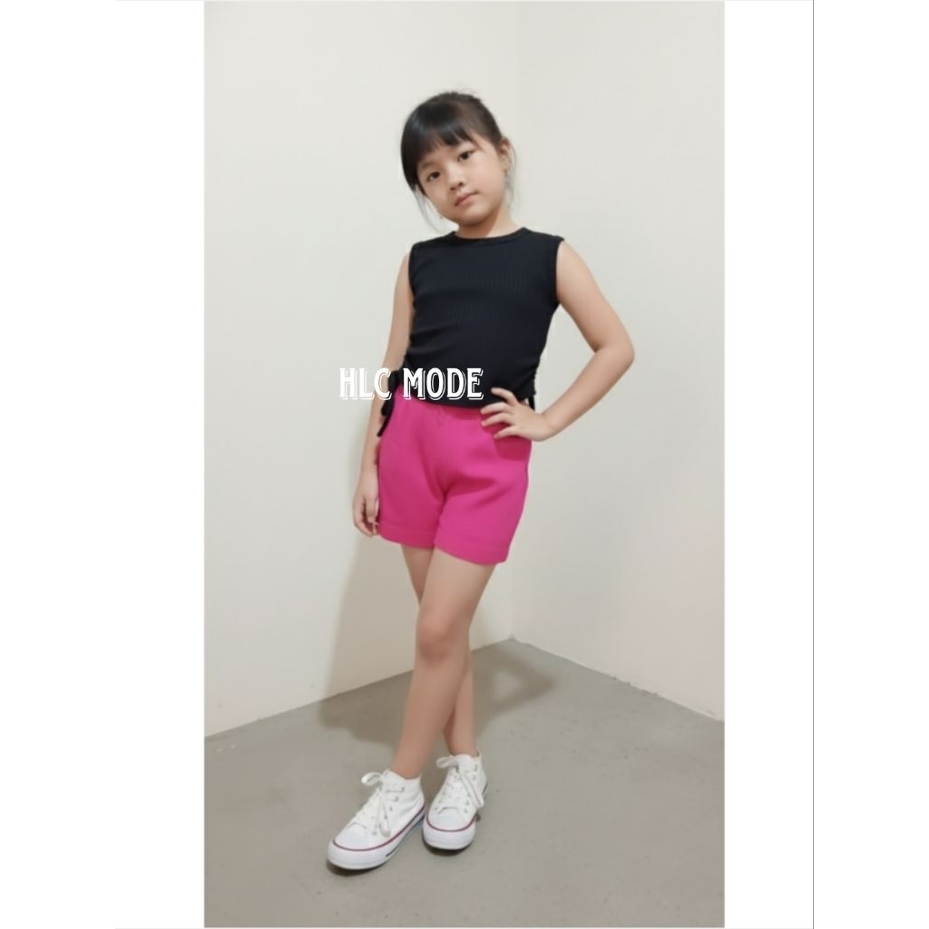New Atasan Knit Rib Serut Anak Perempuan / Atasan Tanktop Singlet Anak Knit Serut 251