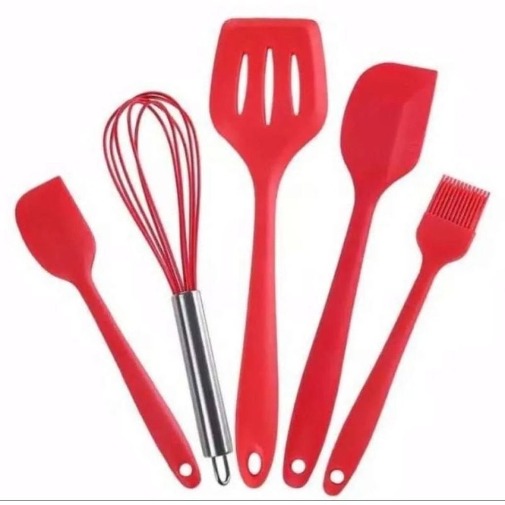 Spatula Silikon 5in1 Alat Masak Anti Panas.