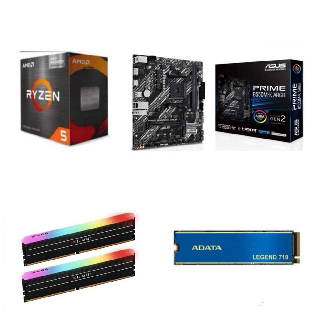 Paket Processor Gaming AMD RYZEN 5 5600 / 5600GT RAM DDR4 16GB RGB B550