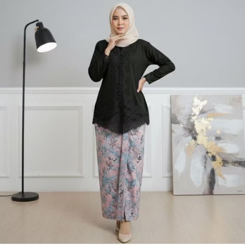 Atasan Saja. Kebaya Encim Bordir / Kebaya Encim Bordir Polos / Kebaya Sekolah / Kebaya bordir Putih 