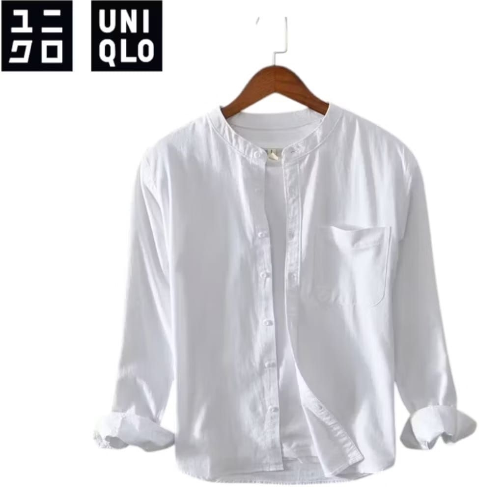 kemeja koko pria lengan panjang kerah shanghai ukuran jumbo